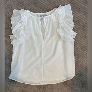 Antonio Melani Elegant White Ruffle Blouse